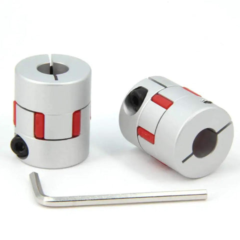 Aluminum Plum Shaped Flexible Shaft Coupling 10mm To 10mm For 3D Printer CNC Machine And Servo Stepper Motors, 2 Pack