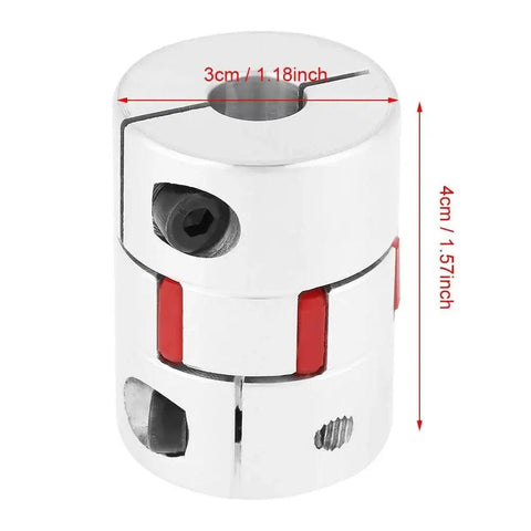 Aluminum Plum Shaped Flexible Shaft Coupling 10mm To 14mm Bore 30mm Diameter 40mm Length High Torque Stepper Motor Connector