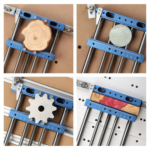 Beefy Aluminum Bench Vise Clamp For Precision CNC Router And Milling With Four Columns And Two Clamps Gripping Wood and Metal