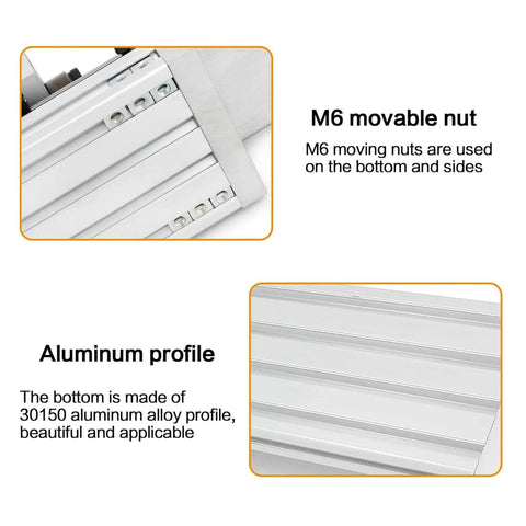 Aluminum profile with M6 movable nut for 100mm stroke cnc linear stage motion actuator, x y z axis linear slide rail guide