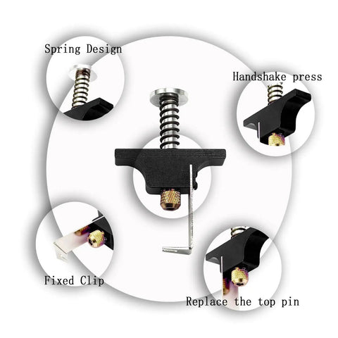 Propeller Puller Aluminum Alloy Removal Tool with Replacement Ejector Pins for RC FPV Drones Air65 Air75 Black, close-up view