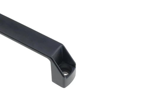 Close-up of black Industrial Pull Handle 120mm For 3030 And 4040 Aluminum Extrusions With M6 And M8 Screws And Nuts Universal Kit
