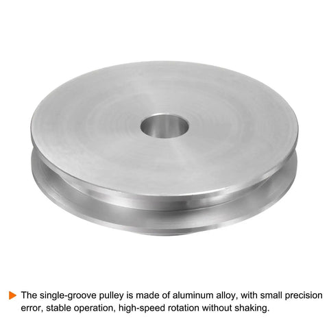 Lightweight 8mm bore aluminum single groove pulley with 60mm outer diameter, designed for 6mm PU belt drives; precision machined.