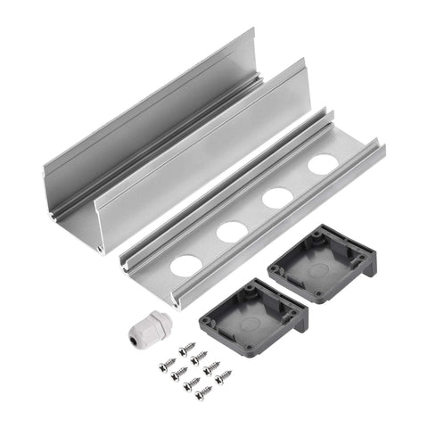 4 Hole 16mm Aluminum Push Button Station Box With PG7 Cable Gland And Mounting Base showing open enclosure, screws, and cable gland