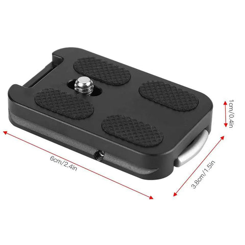 Aluminum Alloy QR 60 Quick Release Plate With One Quarter Inch Screw Mount, anti-slip rubber pads, for Arca Swiss Ball Head Tripod.