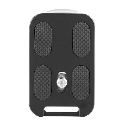 Aluminum Alloy QR 60 Quick Release Plate with one quarter inch screw mount, anti-slip rubber pads for Arca Swiss ball head tripod.