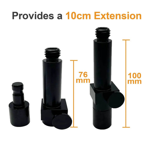 Aluminum Quick Release Adapter For RTK GNSS Systems And Prism Poles, Universal Five Eighths By Eleven Threaded Design, side view