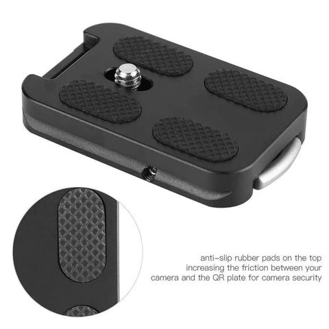 Aluminum Alloy QR 60 Quick Release Plate with Anti Slip Rubber Pads, One Quarter Inch Screw Mount for Arca Swiss Ball Head Tripod.