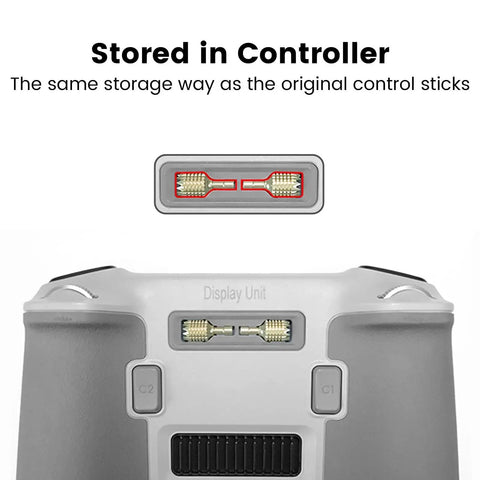 Aluminum RC And RC2 Joysticks Spare Remote Control Sticks stored in drone controller housing
