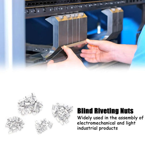Versatile Aluminum Rivet Nut Set M4 M5 M6 M8, 100-Piece Go-To Kit For Electromechanical Assembly, Automotive, Elevators, Switches, Furniture