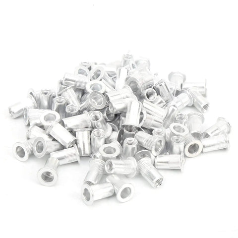 100Pcs Pull Riveting Nuts Kit For Aluminum Panels And Pipes With Storage Box, Assorted M3 To M10 Sizes, Galvanized Aluminum