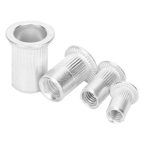 Blind Riveting Nuts Set Aluminum M4 M5 M6 M8 Sizes 100 Pieces Durable Hardware Accessories Easy Installation Ideal For Electromechanical Assembly For Cars Elevators Switches Instruments Furniture Decor And More