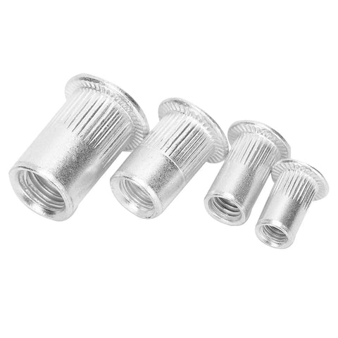 Aluminum Rivet Nuts Kit M4 M5 M6 M8, 100 Pieces, Blind Riveting Nuts For Electromechanical Assembly, showing different sizes