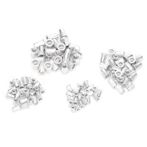 Blind Riveting Nuts Set Aluminum M4 M5 M6 M8 Sizes 100 Pieces Durable Hardware Accessories Easy Installation Ideal For Electromechanical Assembly For Cars Elevators Switches Instruments Furniture Decor And More