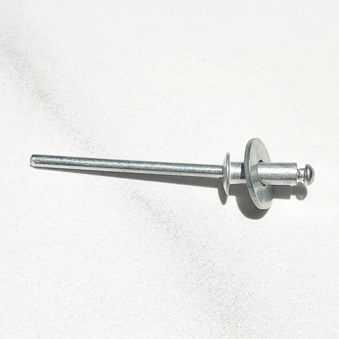 Aluminum Rivet Washer Set For 1/8 Inch Blind Rivets 350 Pcs Corrosion Resistant shown with rivet and washer on white background.