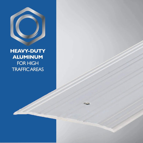 Sturdy Aluminum Fluted Saddle Threshold, Mill Finish: Stylish Doorway Transition Draft Protection (1/4-Inch by 4-Inch - 36-Inch) TH041