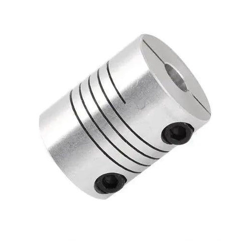 CNC Flexible Aluminum Shaft Coupler 6.35mm By 6.35mm 1/4 Inch To 1/4 Inch Motor Shaft Coupler for Servo and Stepper Motors, front view