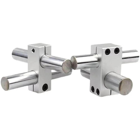 Aluminum Optical Shaft Cross Clamp For Parallel And Vertical Connections 16mm Double Hole Connector in use with metal rods