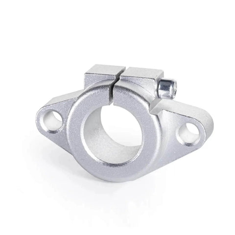 Close-up of aluminum SHF clamp for Round Linear Rail 800mm With SCS20UU Bearing Housing And SHF Clamp for linear guide 3D printer