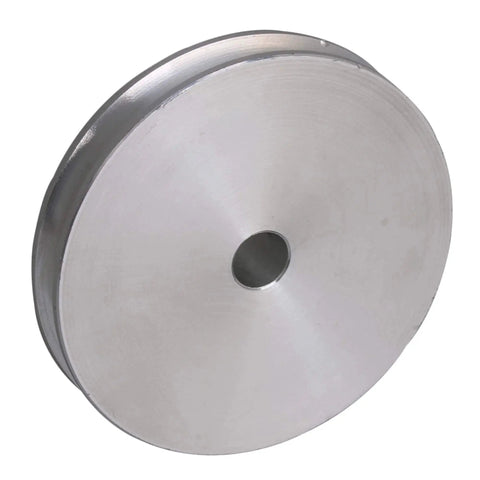 Durable aluminum single groove pulley designed for compact drilling and milling setups; 58mm diameter, 16mm thick, 8mm bore fits 3–5mm PU belt