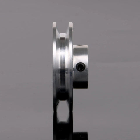Side view of Aluminum Single Groove Pulley 41x16x6mm With 6mm Bore For 3 To 5mm PU Round Belts Ideal For DIY Drilling Machines