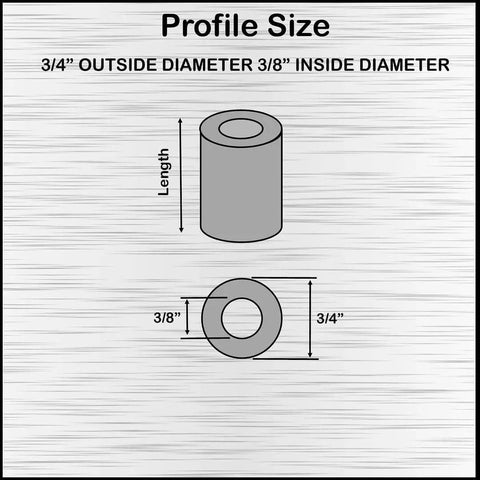 Diagram of Aluminum Spacer Three Quarters Inch Outer Diameter By 0.40 Inch Inner Diameter, showing dimensions and profile.