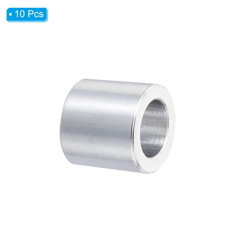 Durable Aluminum Spacer Set M10 3/8 Inch Bolts Standoff 10 Pcs 10.2mm ID x 16mm OD x 15mm Length Round Metal Spacers, single view
