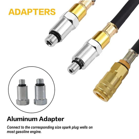 ZEAJSRU cylinder leak-down tester kit with aluminum spark plug adapters M10-M18 for gasoline engines