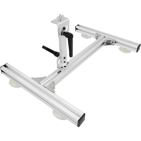 JQDML stand kit for reciprocating cycle linear actuator; two-rail aluminum frame with adjustable mount and suction feet
