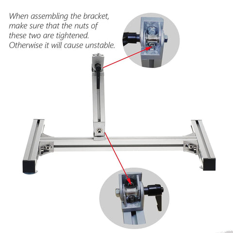 Aluminum stand kit for JQDML reciprocating linear actuator, 8mm, angle adjustable with installation tools.