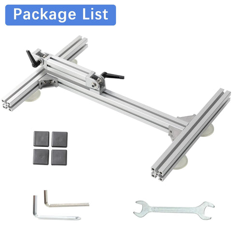 Stand kit for JQDML 8mm reciprocating linear actuator; aluminum alloy, angle adjustable, includes rails and tools.