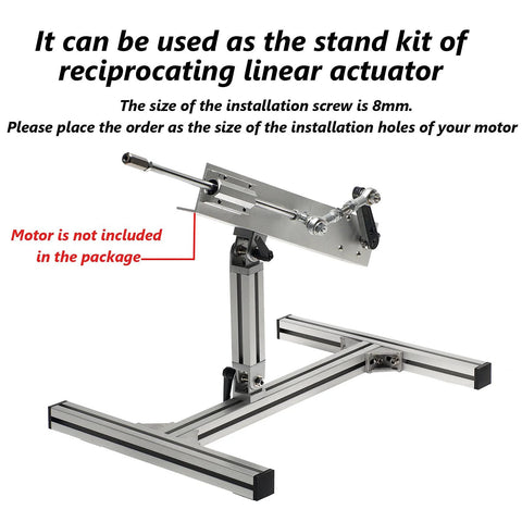 Stand kit for JQDML reciprocating actuator, aluminum alloy frame, 8mm mounting, angle adjustable, motor not included