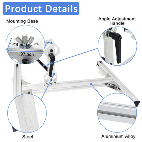 JQDML upgrade stand kit for reciprocating linear actuator; aluminum alloy frame with steel feet and adjustable angle handle