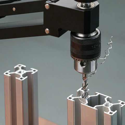 Dual Use Tapping Cantilever Bracket Aluminum Alloy Mount For CNC Machines 130mm Stroke 0 To 44mm Clamp Range in action
