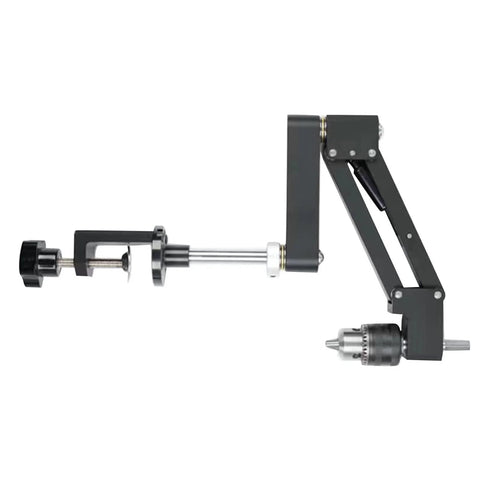 Side view of a Dual Use Tapping Cantilever Bracket Aluminum Alloy Mount for CNC Machines, showing 130mm stroke and 0 to 44mm clamp range.