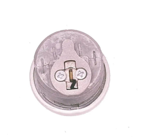 Durable aluminum silver storefront mortise lock cylinder with thumbturn and Adams Rite cam, front view