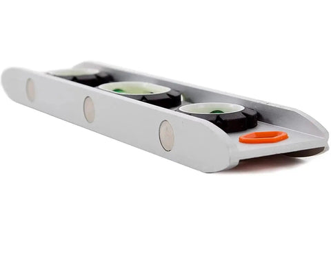 Side view of Built Tough 9 Inch Extruded Aluminum Torpedo Level With Three Rare Earth Magnets BrightView Vials For 0 90 45 Degree Layouts
