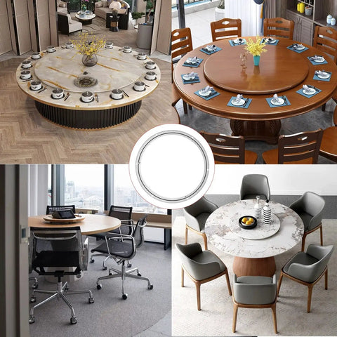 Heavy Duty Aluminum Turntable Bearings Swivel Plate For Dining Tables And Workbenches 10 Inch Diameter with polished ball bearings