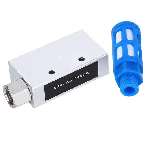 Compact Aluminum Alloy Venturi Vacuum Ejector CV 15HS For RP1 Quarter Diameter Inlets with blue filter, CYTGOUPER