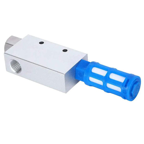 Compact Aluminum Alloy Venturi Vacuum Ejector CV 15HS with blue filter for RP1 inlets by CYTGOUPER, side view