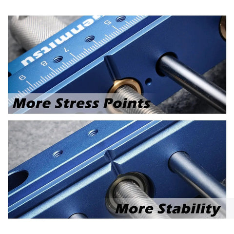 Close-up view of the Beefy Aluminum Bench Vise Clamp for Precision CNC Router and Milling, showing stress points and stability features.