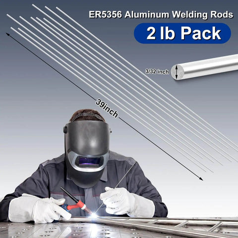 Welder using ER5356 Aluminum TIG Welding Rods 3/32 Inch by 39 Inch 2 lb pack, low splatter filler wire for aluminum TIG welds, corrosion resistant