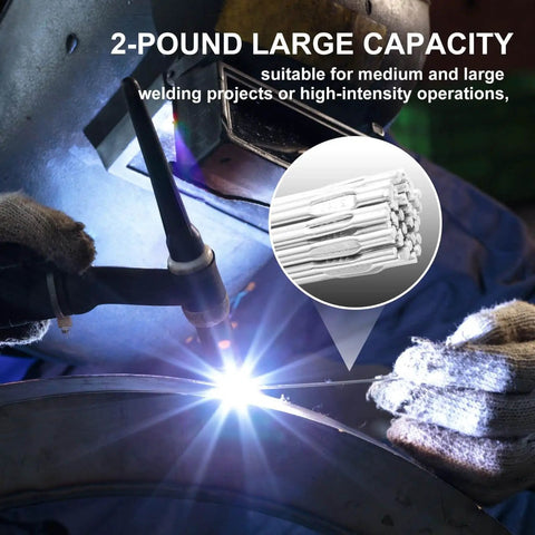 Welding with ER5356 Aluminum TIG Welding Rods 3/32 Inch By 39 Inch 2 Lb Pack, low splatter filler wire in use