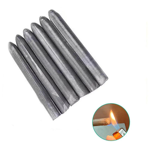 6 pcs of 12Pcs Low Temperature Aluminum Welding Rods With Built In Flux For Quick Repairs On Stainless Steel Iron And Copper Easy Melt Solder Sticks No External Flux Needed 3 Inch Each Beginner Friendly DIY Repair Kit with inset showing flame application