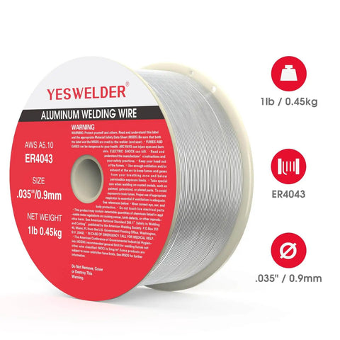 Pro Grade ER4043 Aluminum MIG Welding Wire For Aluminum Alloys 035 Inch Diameter 1 Pound Spool With Smooth Flow By YESWELDER
