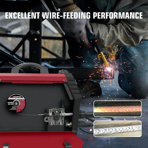 ER4043 Aluminum Welding Wire For MIG.035 Inch Diameter 1 Pound Spool AlSi5 Filler Metal in use with welding machine