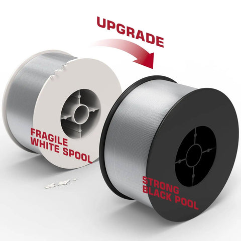ER4043 Aluminum Welding Wire For MIG.035 Inch Diameter 1 Pound Spool AlSi5 Filler Metal comparison of white and black spool