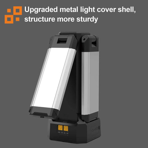 13200mAh Aluminum Work Light With Folding Stand IPX4 Waterproof 8000 Lumen Stepless Dimming And 3 Lighting Modes White
