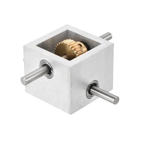 Right Angle Worm Gearbox 90 Degree 1To30 Reduction 1 Module 30 Teeth 8mm Shaft Aluminum Frame visible.