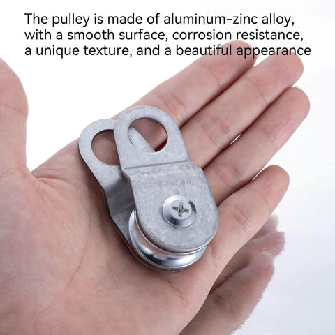 28mm Cable Pulley Wheel with Ball Bearing, Smooth No Noise, Small Snatch Block for 0.23 Inch/6mm Wire Rope, 4Pack in hand